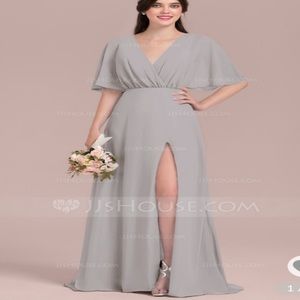 JJ’s house silver bridesmaids dress